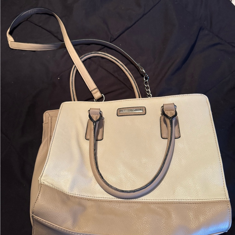 Nine West white and tan purse